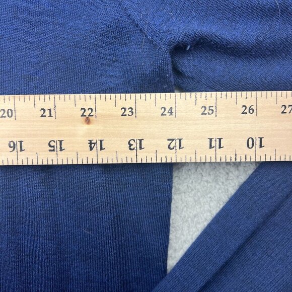 Thomas Dean Mens 1/4 zip Pullover Sweater Size XL Extra Large Blue Merino Wool - Picture 6 of 12